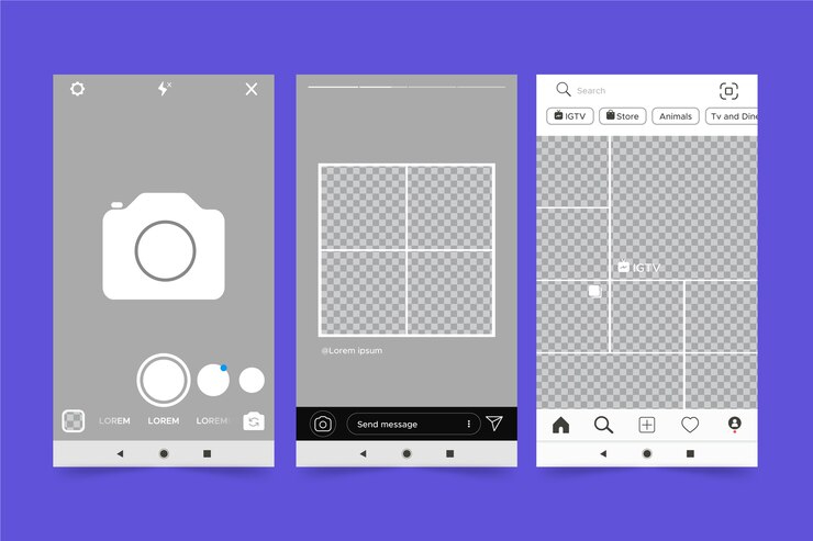 Free Vector instagram stories interface theme for template