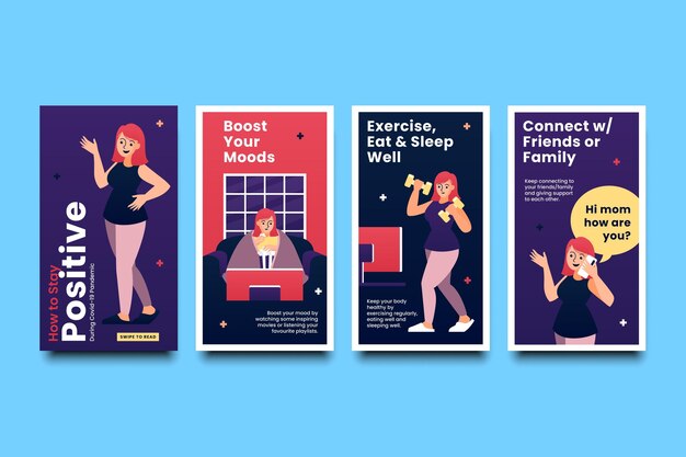 Instagram stories for staying positive in quarantine