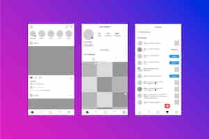 Free vector instagram stories template interface