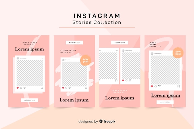 Free vector instagram stories template with empty frame