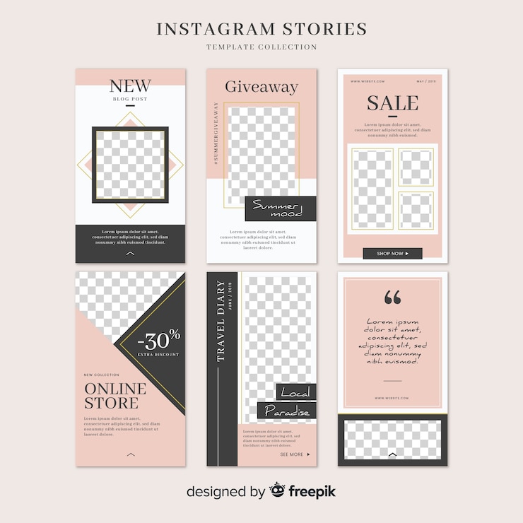 무료 Vector 빈 프레임 instagram 이야기 템플릿