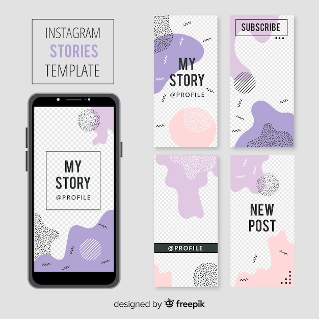 Free vector instagram stories template