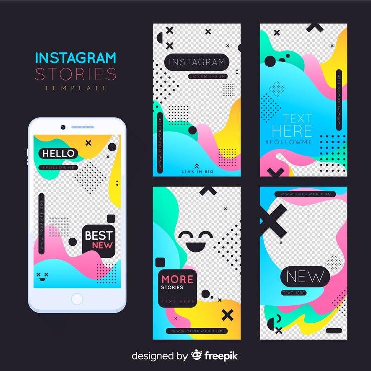 Бесплатный Вектор шаблон истории из instagram