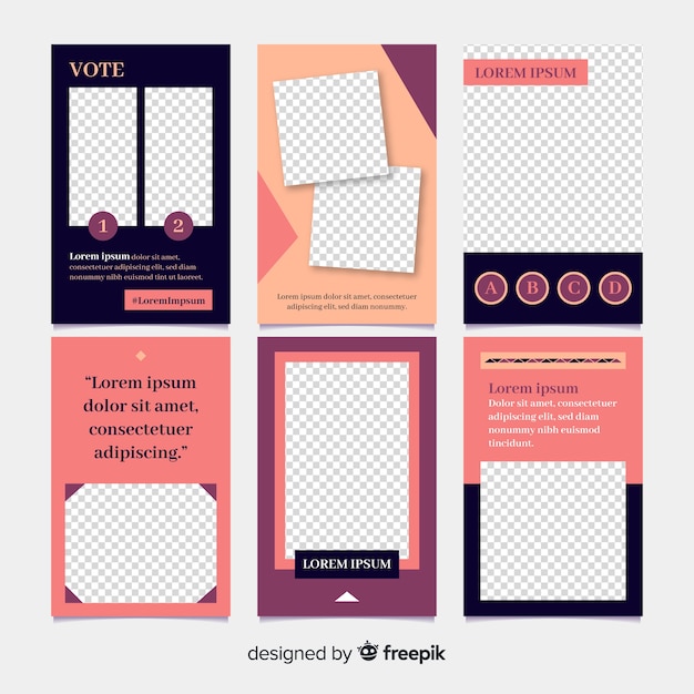 Free vector instagram stories template