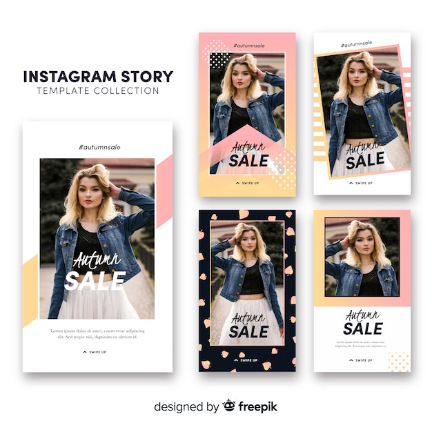 Free vector instagram stories template