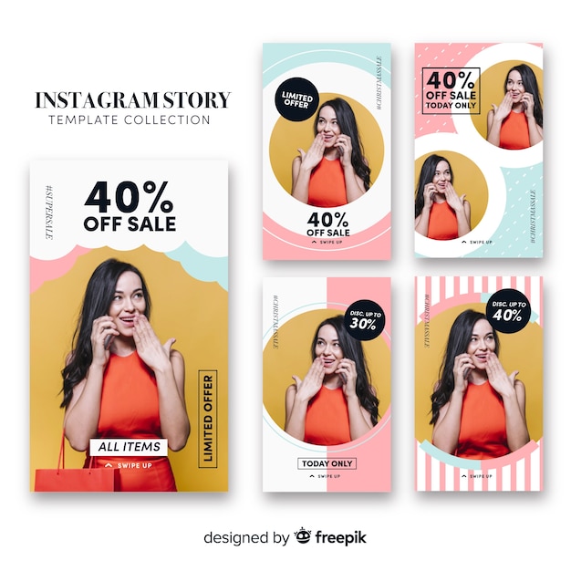 Free vector instagram stories template