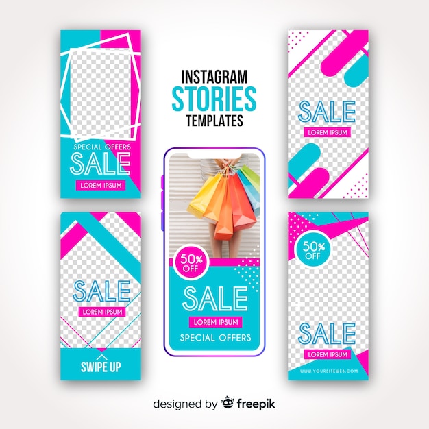 Free vector instagram stories template