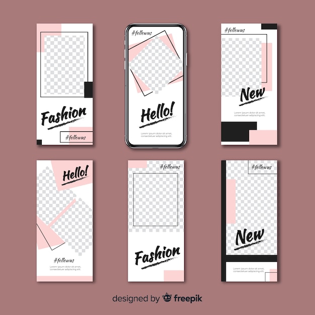 Free vector instagram stories template