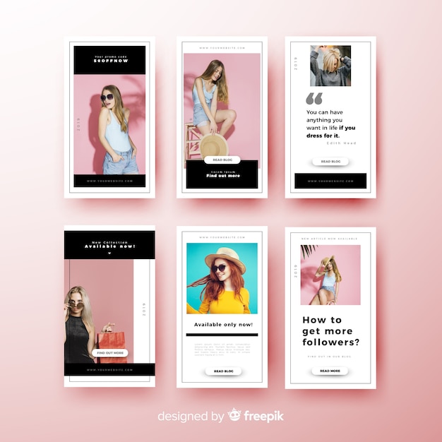 Free vector instagram stories template