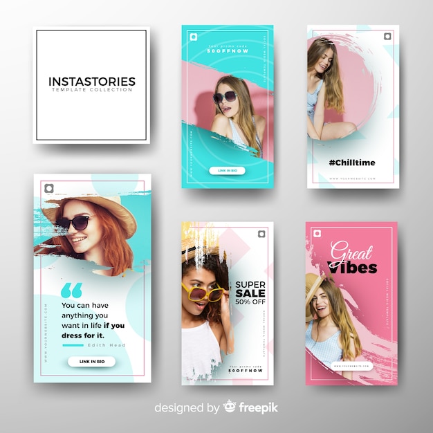 Free vector instagram stories template