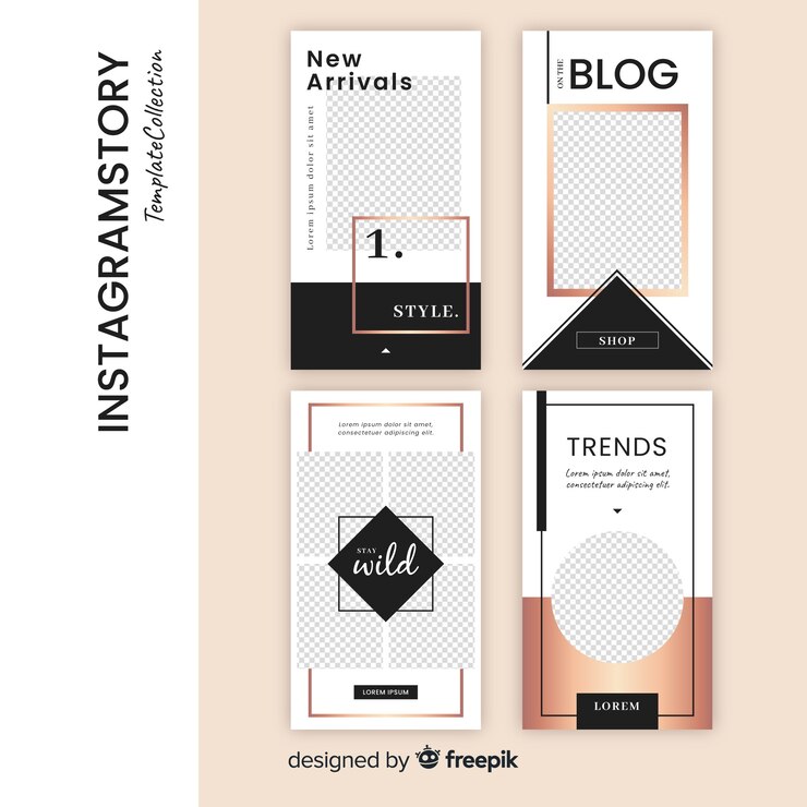무료 Vector instagram 이야기 템플릿