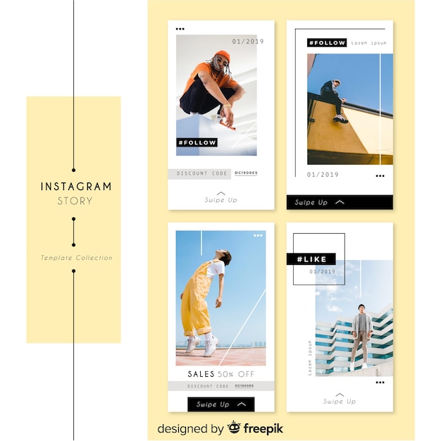 Free vector instagram stories template