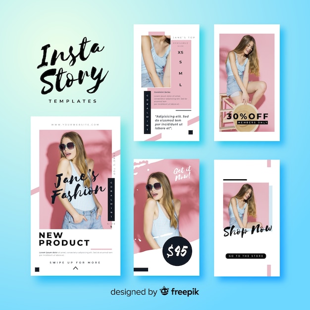 Free vector instagram stories template