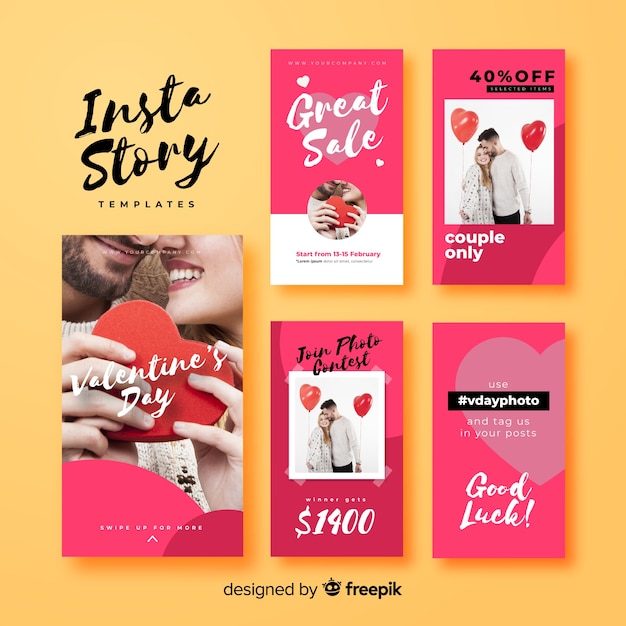 Free vector instagram stories template