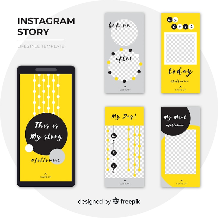 무료 Vector instagram 이야기 템플릿