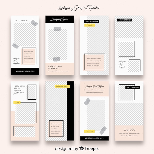 Vettore gratuito modello di storie di instagram