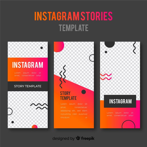 Instagram stories templates with empty frame
