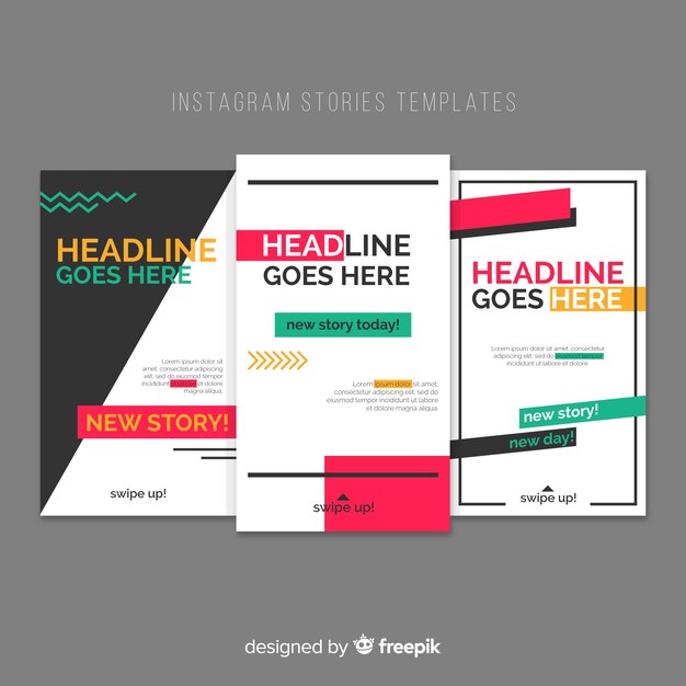 Instagram stories templates with empty frame