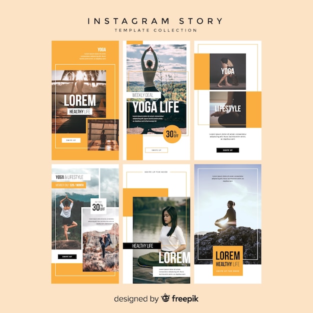 Vettore gratuito modelli di storie di instagram