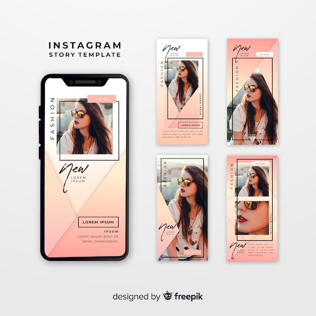 Vettore gratuito modelli di storie di instagram