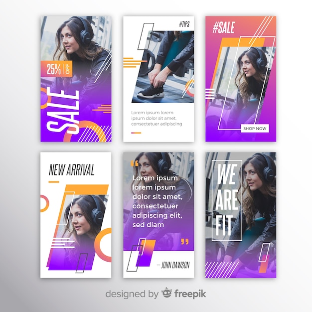 Free vector instagram stories templates