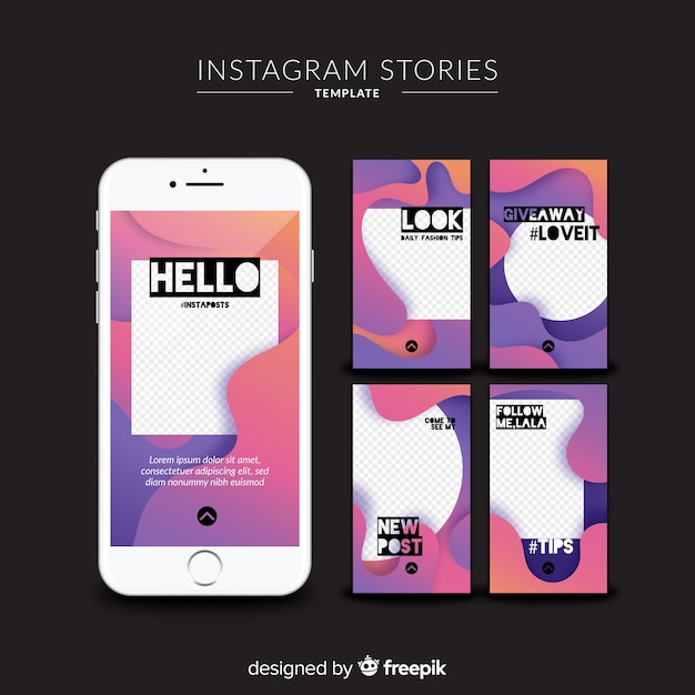 Free vector instagram stories templates