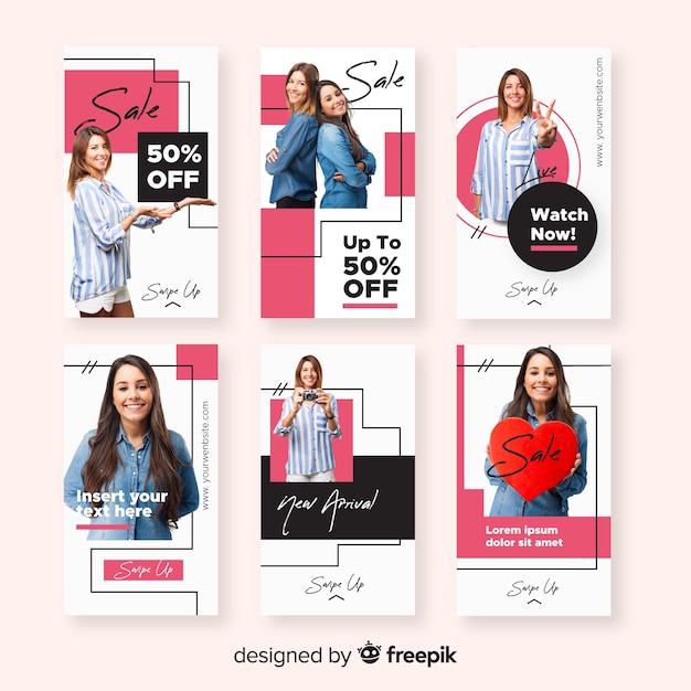 Free vector instagram stories templates