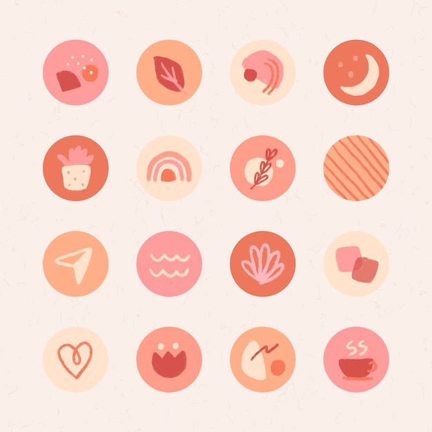 Free vector instagram story highlights icons set