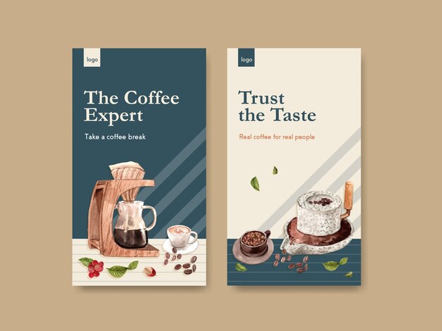 Modello di instagram con concept design della giornata internazionale del caffè