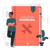 Vettore gratuito illustrazione di concetto del manuale di istruzioni