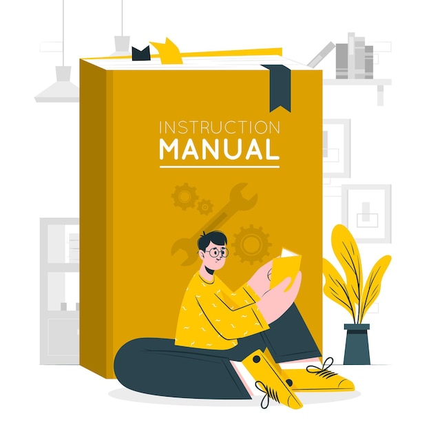 Free vector instruction manual concept illustration