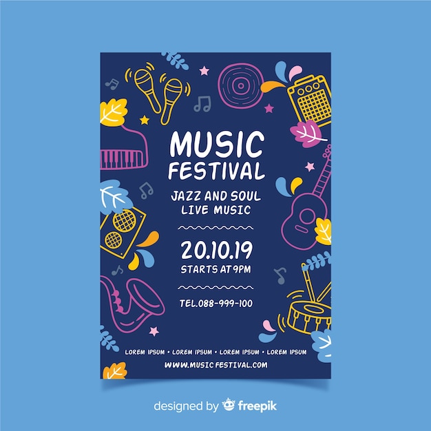 instrument silhouettes music festival poster