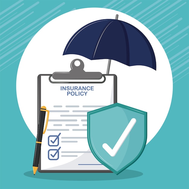 Free vector insurance policy shield