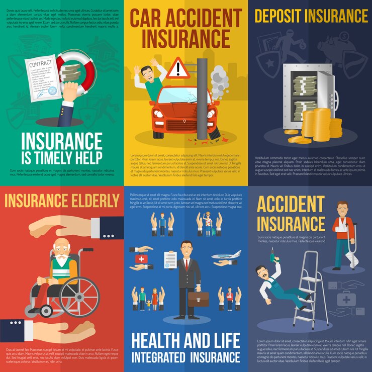 Free Vector insurance poster set