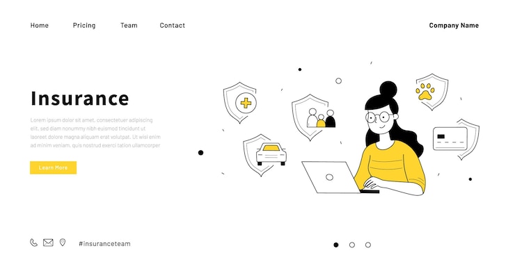 Free Vector insurance service doodle web page secure assurance