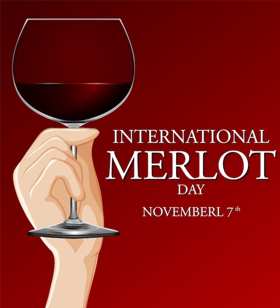 Free vector intenational merlot day poster design