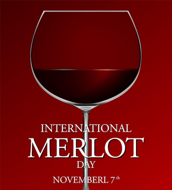 Vettore gratuito design del poster del giorno internazionale del merlot