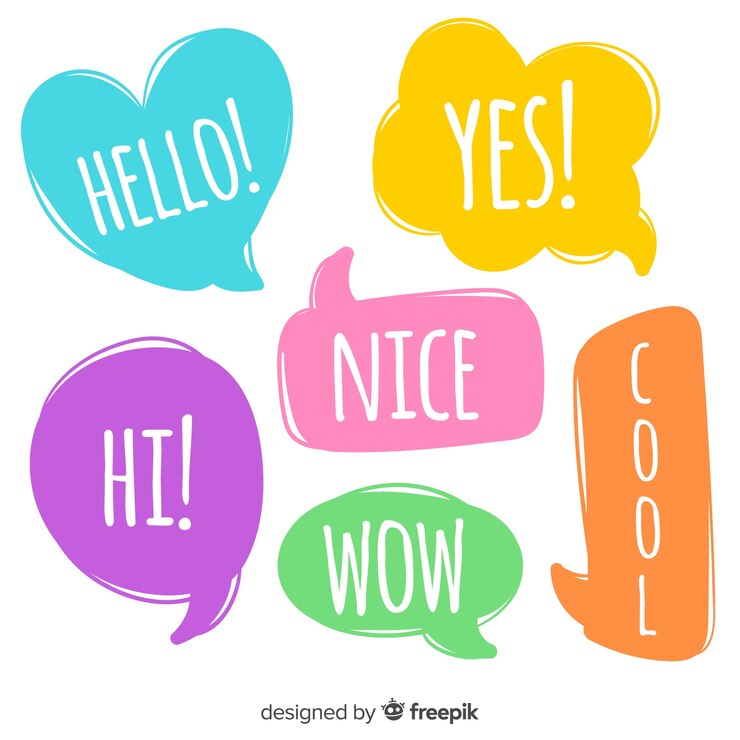 Free Vector intense colorful speech bubbles with expressions
