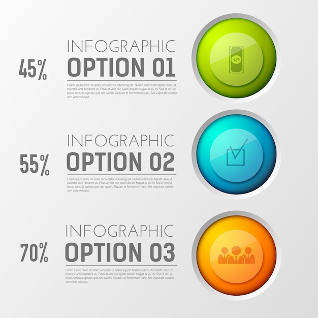 Free vector interactive buttons percentage template