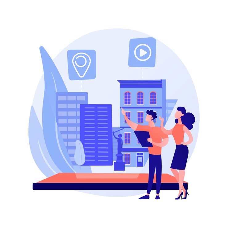 Free Vector interactive design visualization abstract concept vector illustration. interactive visualization, virtuality architecture, virtual reality user experience, interaction design abstract metaphor.