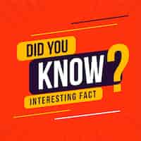 Free vector interesting fact did you know design