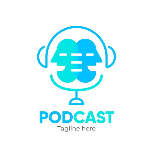 Interesting podcast logo template