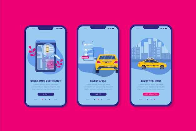 Free vector interface for taxi application