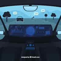 Free vector interior design of autonomous car