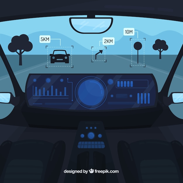Бесплатное векторное изображение Дизайн интерьера автономного автомобиля