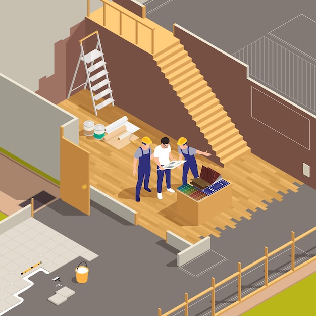 Interior Designer Isometric Composition