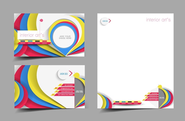 Free vector interior designer  letterhead business card design corporate identity template.