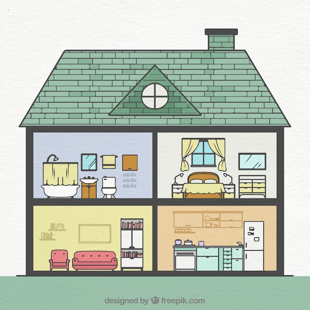 Different rooms in the house Royalty Free Vector Image