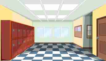 Free vector interior of a school locker room