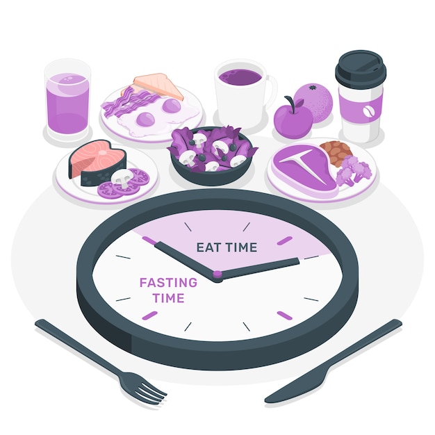 Free vector intermittent fasting concept illustration